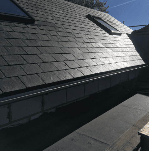 Pitched slate roof